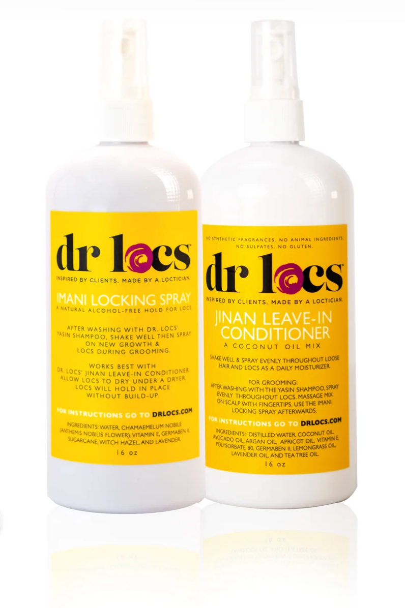 Jinan Moisture Mix &amp; Imani Locking Spray for Locs (8 oz &amp; 16 oz Duos)