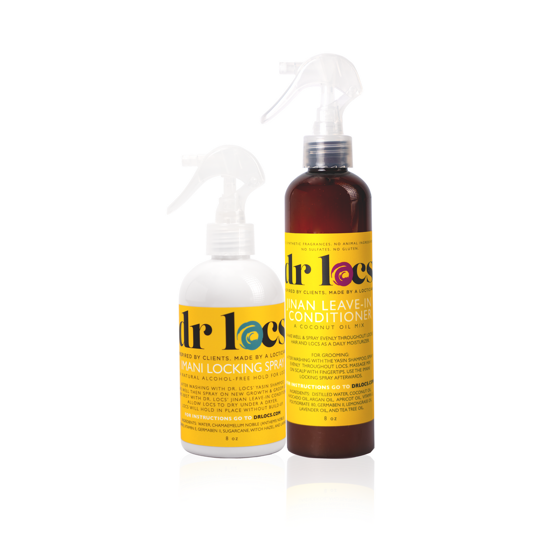 Jinan Moisture Mix & Imani Locking Spray for Locs (8 oz & 16 oz Duos)
